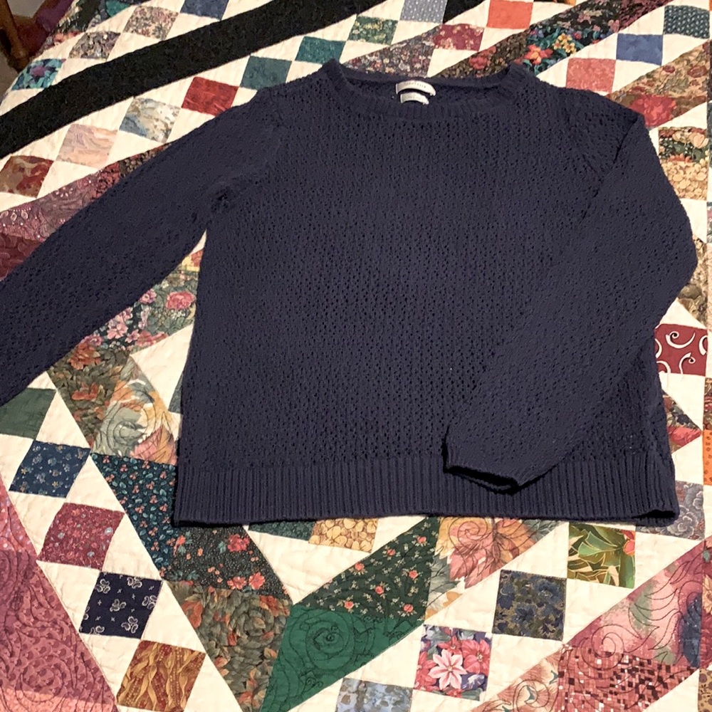 Cotton Navy Pullover Sweater